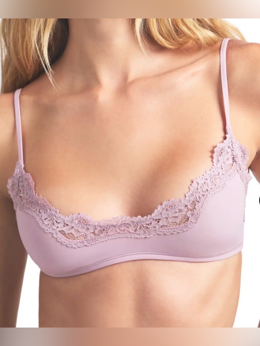 SKIMS Stretch Lace Scoop Bralette | Petal | L | NWOT